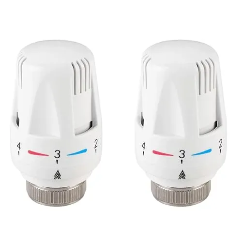 Stk Heizkörperthermostat,Thermostatkopf Heizkörperventil,Thermostat-Kopf mit Nullstellung,Termostat Heating Radiator Valve,Frostschutz- und Einstellfunktionen,für Thread M30 x 1.5,Heizungsregler (2) 2