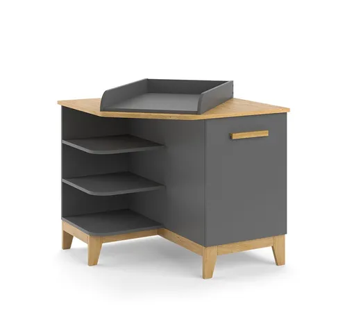 VitaliSpa® Wickelkommode Malia, Grau/Eiche, 85 x 85.2 cm mit Tür