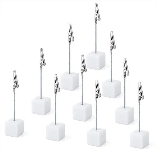 Memo Clip Halter Ständer, Diealles 10 PCS Memohalter Sitzkartenhalter Postkartenhalter für Bilder Karte Hinweis Büroklammer - Weiß