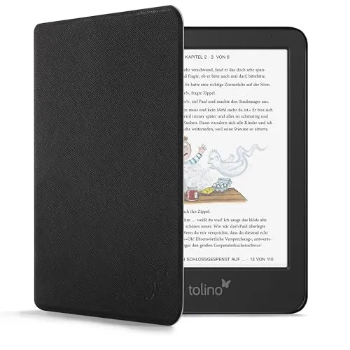 Forefront Cases Hülle für Tolino Shine Color (Colour) und Tolino Shine 5. Generation (Modell: 2024) - Schwarz - Dünn und Leicht, Smart Auto Schlaf/Wach Schutz-Hülle (Tasche)