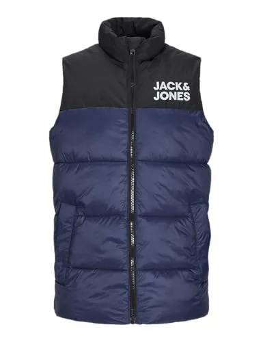 JACK & JONES JUNIOR JJETOBY Bodywarmer Collar SN JNR 12236914 - Funktionsjacken aus recyceltem Polyester, umweltfreundlich und angenehm zu tragen mit auffälligem Jack & Jones Logo auf der Brust.