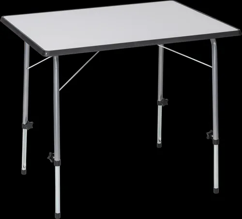 Berger Alta Campingtisch 80 x 60 cm - Camping-Möbel mit robustem Stahlrohrgestell und höhenverstellbaren Tischbeinen für jedes Terrain. Ideal für langlebige Nutzung im Freien.