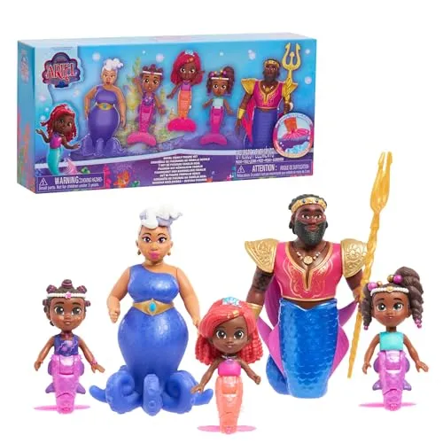 Just Play Disney Junior Arielle Royal Family-Figurenset, 6-teilig, 11,4 cm große Sammelfiguren, Kinderspielzeug ab 3 Jahren
