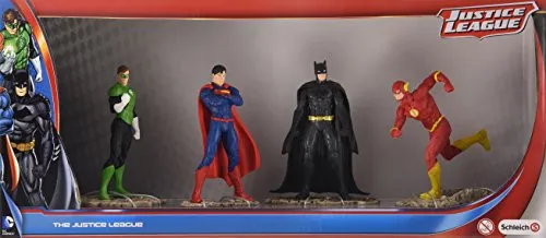 Schleich 22515 Justice League Set mit Batman, Superman, Green Lantern und The Flash - Fantastische Kreaturen für Kinder - Realistisches 4er Set mit beliebten Superhelden für kreatives Spiel und Abenteuer.