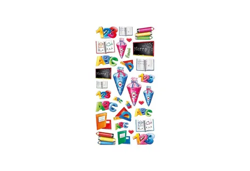 Roth Schultüte Roth Soft-Sticker Schule, 10x20cm, 31 Teile, Verschluss