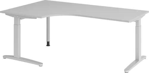 bümö Eckschreibtisch höhenverstellbar 200x120 cm - Kinderschreibtische mit manuell einstellbarer Höhe von 65 bis 85 cm, ideal für ergonomisches Arbeiten und wachsende Kinder. Stabile Konstruktion und einfache Montage.