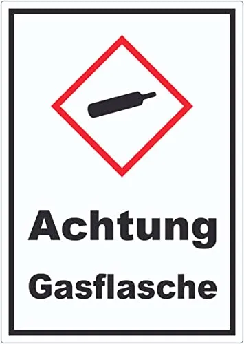 Aufkleber Gasflasche Gas unter Druck A8 (52x74mm)