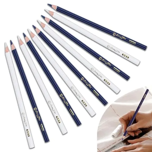 VACUBXBY 10 Stück Schneiderkreide, Nähkreide Stoffkreide, Schneiderkreidestift, Stoff Marker Stift zum Markieren Von Diversen Stoffen, Ledern und Handwerk (2 Farben)
