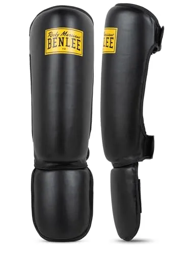 Benlee Guardian Black L/XL Schienbeinschoner - Unterarm- & Schienbeinschutz für Kampfsport, hochwertige Kunstlederqualität mit 2 Klettverschlüssen für optimalen Halt, ideal für intensives Training.