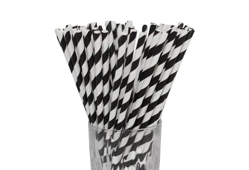 LUXENTU Trinkhalme gestreift Papier-Trinkhalme 20 cm 100er Set, (100-tlg)