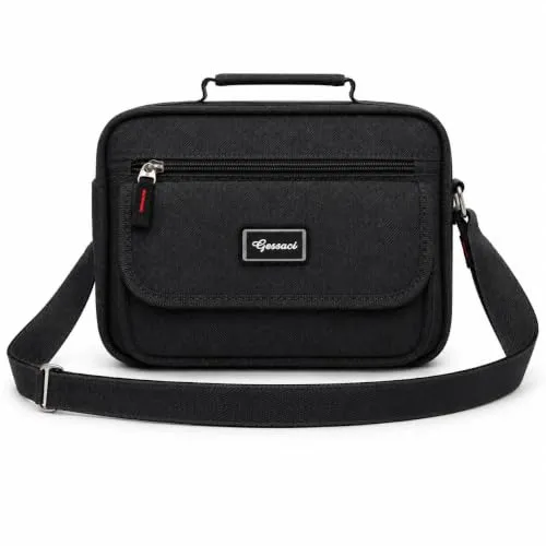 Umhängetasche Schultertasche Messenger Bag Schwarz Herren Damen Arbeitstasche Business Tasche Crossbody Bag Reiserucksack Alternative mit 4 Reißverschlussfächern Polyester