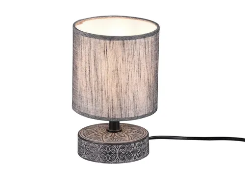 Reality Leuchten LED Nachttischlampe, LED wechselbar, Warmweiß, klein-e orientalisch-e Fensterlampe für die Fensterbank Grau Höhe 20cm