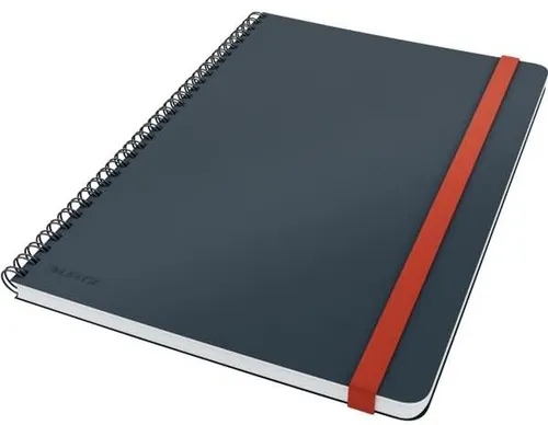 LEITZ Notenblock Collegeblock Cosy B5 PP kariert 80 Blatt grau (5 Stück)