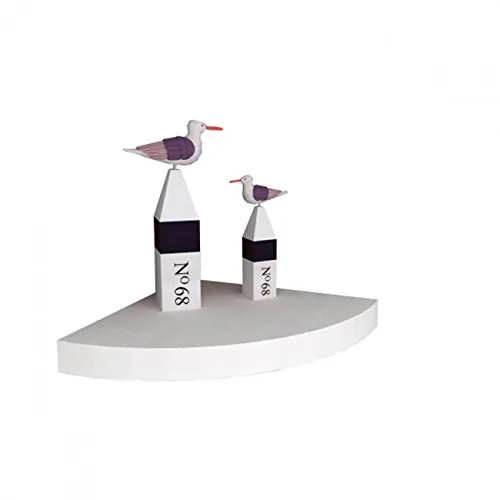 Mojawo Eckregal Wandregal Hängeregal MDF Weiß CD-Board Schweberegal Bücherregal 30x30x3,8cm