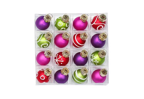 feiermeier Weihnachtsbaumkugel Weihnachtskugeln Happy Xmas, Ø 2 cm, 16 Stück