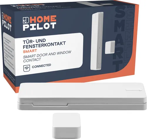 HOMEPILOT 14771002 Funk Tür-, Fensterkontakt - Home Automation – batteriebetriebener Funksensor mit magnetischer Technologie, unauffällig und sicher, ideal zur Überwachung von Fenster und Türen.