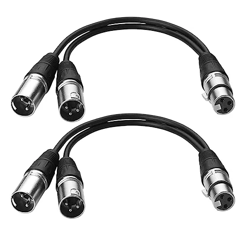 S SIENOC Mikrofon Kabel 3pin XLR zu Dual 2 XLR (Silber Buchse zu Stecker) (Silber Buchse zu Stecker)