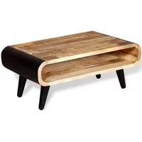 vidaXL Couchtisch aus rauem Mangoholz 90x55 cm - Couchtisch im Industrie-Stil aus massivem Mangoholz, bietet Vintage-Charme und robusten Stauraum. Ideal als Kaffeetisch oder Beistelltisch – jedes Stück ein Unikat!