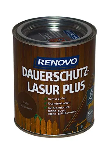 0,75L RENOVO Dauerschutzlasur 8410 Nussbaum Lasur Holzlasur