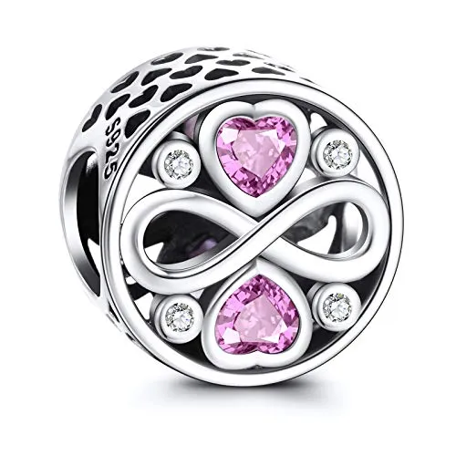 NINGAN Ich liebe dich für immer Charme-Charms-Anhänger 925 Sterling Silber Charm Bead für Chamilia und europäische Armbänder und Halskette (Unendlichkeit Liebe Herz)