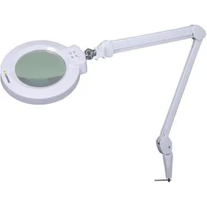 LUMENO 8243PRO - Dimmbare Lupenleuchte mit Echtglaslinse - Werkstatt-Lupenleuchte mit Ø 170 mm Echtglaslinse, 3 Dioptrien und exzellenter Lichtqualität (CRI >92) für präzises Arbeiten in Kosmetik, Feinmechanik und mehr.
