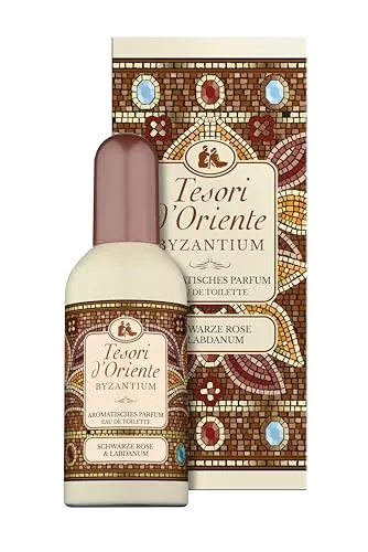 Tesori d'Oriente EDT Byzantium 100 ml - Aromatisches Eau de Toilette mit verführerischen Aromen von schwarzer Rose, Zimt und Vanille. Ideal für entspannende Momente und als Geschenk. Hochwertiger Aluminiumflakon für stilvolles Wellness-Ritual.