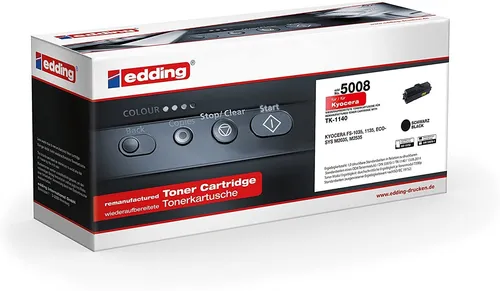 Edding Toner ersetzt Kyocera TK-1140 - Kompatibel Schwarz, 7200 Seiten Druckleistung, hervorragende Druckqualität zu einem attraktiven Preis
