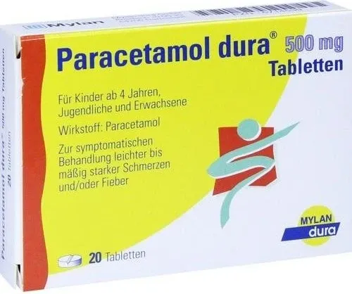 PARACETAMOL dura 500 mg Tabletten 20 St
