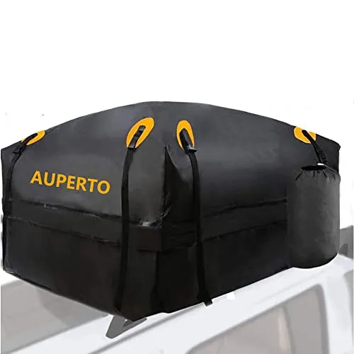 Auto Dachbox, 425L Faltbare Dachtasche Wasserdicht Dachkoffer 15 Kubikfuß Auto Dachbox Tasche Aufbewahrungsbox für Reisen und Gepäcktransport, Autos, SUVs, Schwarz