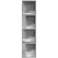 vidaXL Eckregal Betongrau 33x33x132 cm - Stylisches Eckregal aus robustem Holzwerkstoff mit 4 Fächern, ideal für platzsparende Aufbewahrung in Wohnzimmer, Schlafzimmer oder Büro.