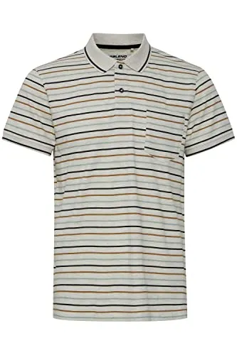 Blend BHDominik Herren Poloshirt mit Grandad-Ausschnitt - Stylisches Poloshirt für Herren in Oyster Gray, aus nachhaltiger Baumwolle, ideal für jeden Anlass – casual oder schick!