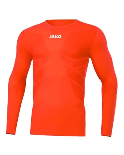 JAKO Herren Comfort 2.0 Longsleeve Flame XL EU - Trainingsbekleidung mit Keep Dry Funktion für optimalen Feuchtigkeitstransport, ideal für Sport und Training, ultra bequem und nahtlos für höchsten Tragekomfort.