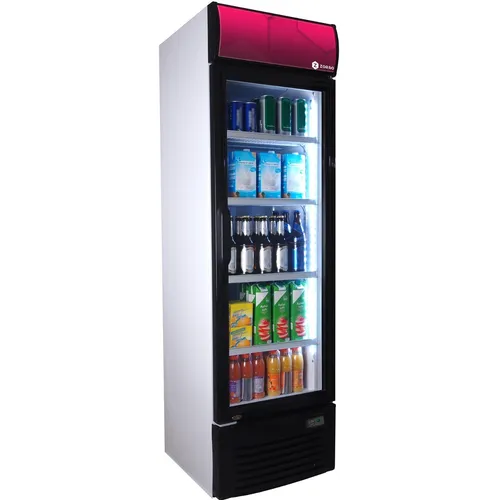 ZORRO Getränkekühlschrank ZK 280 | 280 Liter mit Glastür - Kühlschrank für Gastronomie mit 280 Litern Nutzinhalt, statischer Kühlung und energieeffizienter Klasse C. Ideal zur Präsentation und Kühlung von Getränken.
