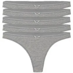 Yenita® String (5-St) in weicher Baumwoll-Stretchqualität grau|schwarz M