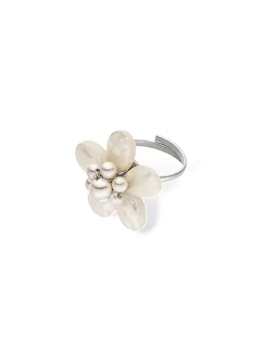 Purelei Fingerring Pearly Flower in silber von PURELEI