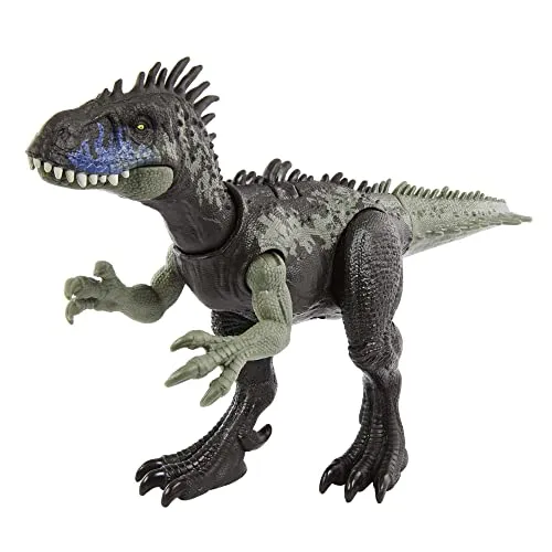 JURASSIC WORLD Wild Roar Dryptosaurus - Spielzeugdinosaurier mit Brüllgeräuschen - Dinosaurier & prähistorische Kreaturen für Kinder, mit Augmented Reality-Erlebnis durch Track-Code und beeindruckenden Angriffsbewegungen für authentischen Spielspaß.