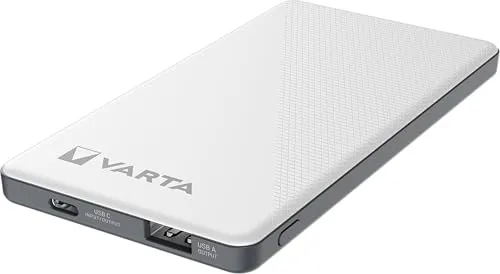 VARTA Power Bank 5000mAh, Powerbank Energy mit 2 Anschlüssen (1x USB C, 1x USB A), kompatibel mit Tablets & Smartphone, inkl. Micro USB Ladekabel