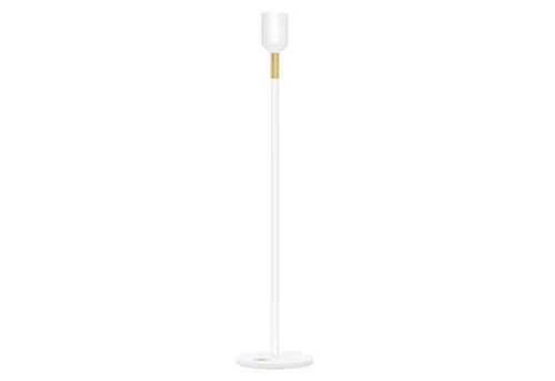 Nordic Flame Kerzenständer WHITE 34cm - Eleganter Kerzenständer aus Metall in Weiß und Gold, perfekt kombinierbar mit anderen Nordic Flame Produkten. Verfügbar in drei Größen und ideal für stilvolle Dekoration.