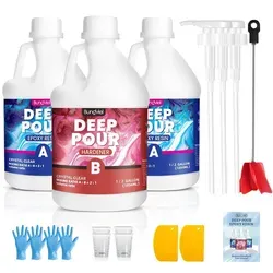2:1 Deep Pour Epoxidharz – Kristallklar und Hochglänzend für kreative Projekte - Das 2:1 Deep Pour Epoxidharz bietet eine transparente, glasähnliche Oberfläche und ist ideal für größere Gießprojekte bis 5–6 cm Höhe. Perfekt für DIY-Projekte wie Rivertische und Schmuckherstellung.