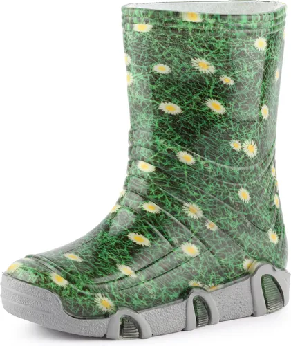 Ladeheid Kinder Gummistiefel Gefüttert SwkBW (Grün, 25/26) - Wasserdichte und rutschfeste Gummistiefel für Kinder, ideal für nasse Tage. Robustes Material schützt vor Kälte und Nässe – perfekt für Abenteuer im Freien!