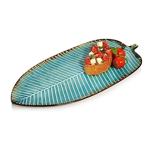 Sänger Servierteller Capri - Servierplatte im modernen Vintage Design - Spezielles Tischgeschirr mit einzigartiger Blattoptik, ideal zur Erweiterung Ihres 12 tlg. Tafelservice Capri und sorgt für einen stilvollen Eindruck bei jeder Gelegenheit.