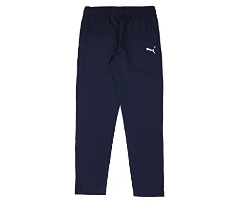 Puma Unisex Kinder teamRISE Sideline Pants Jr Jogginghose, Peacoat-Puma White, 116 - Lange Laufhosen für Kinder mit elastischem Bund für individuellen Komfort und stylischem Blockfarbendesign, ideal für aktive Kids.