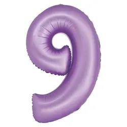 XL Folienballon lavendel Zahl 9 - Rosa