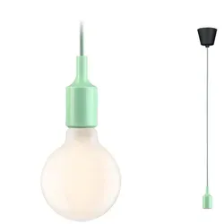 Paulmann 78428 Neordic Pendelleuchte Ketil E27 max. 60W Hellgrün/Schwarz dimmbar Silikon/Kunststoff