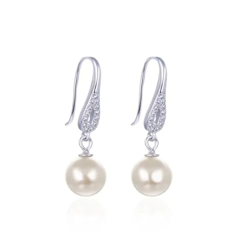 Karma NH10772281 Ohrringe Perlen Silber925 Süßwasserperle Damenohrringe Ohrhänger Ohrschmuck Damenschmuck Ohrschmuck Damen Perlenohrringe Silber