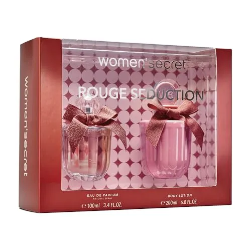 Women'secret Rouge Seduction Geschenkset - Duft-Set für Damen: Enthält 100ml Eau de Parfum und 200ml Bodylotion mit verführerischen Noten von Birne, Jasmin und Vanille. Perfekt für starke Frauen, die sich sexy und selbstbewusst fühlen möchten.