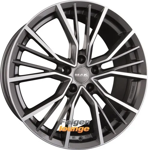 MAK UNION Gun Metal Mirror Face 8.5Jx19