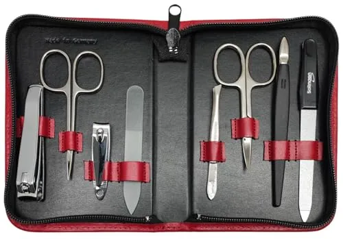 8-teiliges Maniküre-Set im Echtleder Etui – Solingen Instrumente