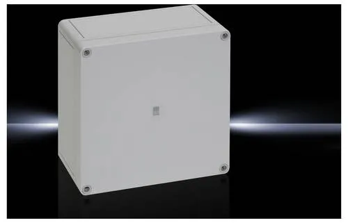 Rittal PK 9517.000 Gehäuse mit grauem Deckel - Wandschaltschrank aus glasfaserverstärktem Polycarbonat, IP66 Schutzart, ideal für den Außeneinsatz und schützt Ihre Technik zuverlässig.