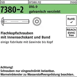 Flachkopfschraube ISO 7380-2 M5x8 010.9 galvanisch verzinkt - 500 Stück - Hochwertige Flachkopfschrauben mit Innensechskant und Bund für vielseitige Anwendungen. Ideal für stabile Verbindungen und langlebige Ergebnisse.